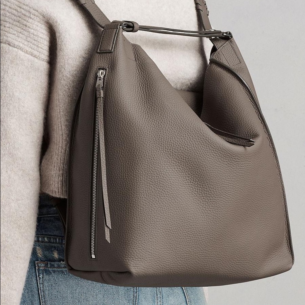 NWT Allsaints Kita convertible backpack, mink gray